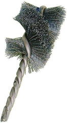 Osborn - 2-1/4" Diam Helical Nylon Tube Brush - Single Spiral, 3" Brush Length, 6" OAL, 1/2" Diam Shank - Eagle Tool & Supply