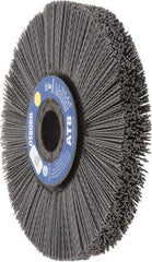 Osborn - 8" OD, 1-1/4" Arbor Hole, Crimped Nylon Wheel Brush - 1" Face Width, 2-1/4" Trim Length, 0.04" Filament Diam, 3,600 RPM - Eagle Tool & Supply