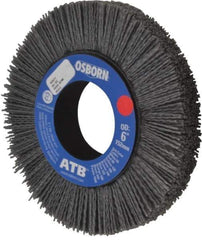 Osborn - 6" OD, 2" Arbor Hole, Crimped Nylon Wheel Brush - 1" Face Width, 1-1/4" Trim Length, 0.04" Filament Diam, 3,600 RPM - Eagle Tool & Supply