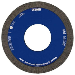 Osborn - 8" OD, 2" Arbor Hole, Crimped Nylon Wheel Brush - 1" Face Width, 1-1/4" Trim Length, 0.028" Filament Diam, 3,600 RPM - Eagle Tool & Supply