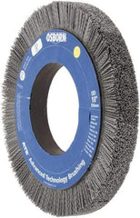 Osborn - 10" OD, 4-1/4" Arbor Hole, Crimped Nylon Wheel Brush - 1" Face Width, 1-1/4" Trim Length, 0.04" Filament Diam, 3,600 RPM - Eagle Tool & Supply