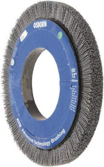 Osborn - 12" OD, 5-1/4" Arbor Hole, Crimped Nylon Wheel Brush - 1" Face Width, 1-1/4" Trim Length, 0.035" Filament Diam, 1,800 RPM - Eagle Tool & Supply