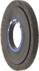 Osborn - 14" OD, 5-1/4" Arbor Hole, Crimped Nylon Wheel Brush - 1" Face Width, 1-1/4" Trim Length, 0.04" Filament Diam, 1,800 RPM - Eagle Tool & Supply