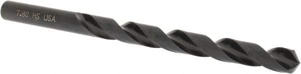 Hertel - 7.8mm 118° High Speed Steel Jobber Drill - Oxide Finish, Right Hand Cut, Spiral Flute, Straight Shank, 114mm OAL, Standard Point - Eagle Tool & Supply