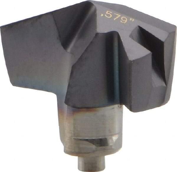 Iscar - Series ICM, 14.71mm Diam Grade IC908 140° Replaceable Drill Tip - Carbide, TiAlN Finish, 14 Seat Size - Eagle Tool & Supply