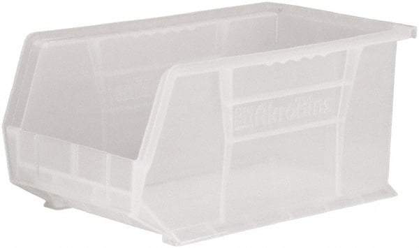 Akro-Mils - 60 Lb. Load Capacity, 14-3/4" Deep, Clear Polymer Hopper Stacking Bin - 7" High x 8-1/4" Wide x 14-3/4" Long - Eagle Tool & Supply