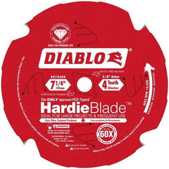 Freud - 7-1/4" Diam, 5/8" Arbor Hole Diam, 4 Tooth Wet & Dry Cut Saw Blade - Carbide-Tipped, Standard Round Arbor - Eagle Tool & Supply