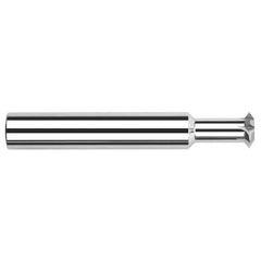 Harvey Tool - 1/2° 1/2" Cut Diam, 0.088" Cut Width, 1/2" Shank, Solid Carbide Double-Angle Cutter - Exact Industrial Supply