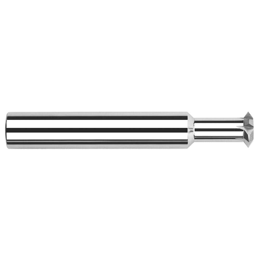 Harvey Tool - 1/2° 1/2" Cut Diam, 0.224" Cut Width, 1/2" Shank, Solid Carbide Double-Angle Cutter - Exact Industrial Supply