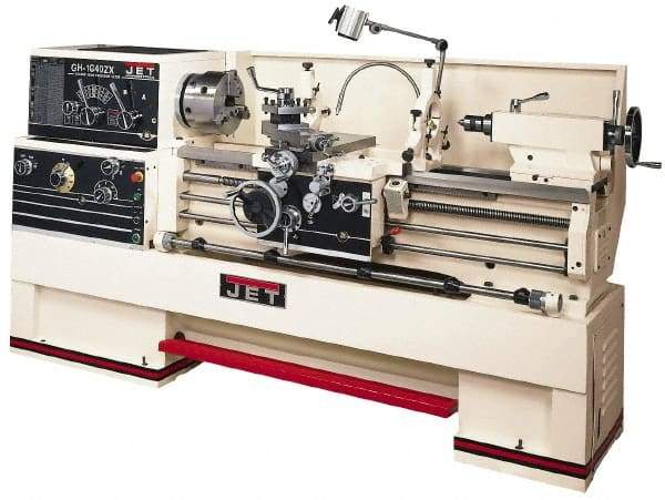 Jet - 16" Swing, 60" Between Centers, 230/460 Volt, Triple Phase Engine Lathe - 7MT Taper, 7-1/2 hp, 25 to 1,800 RPM, 3-1/8" Bore Diam, 44" Deep x 66" High x 115-1/2" Long - Eagle Tool & Supply