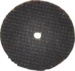 Made in USA - 1-1/2" 60 Grit Aluminum Oxide Cutoff Wheel - 1/32" Thick, 1/8" Arbor, 40,760 Max RPM, Use with Die Grinders - Eagle Tool & Supply