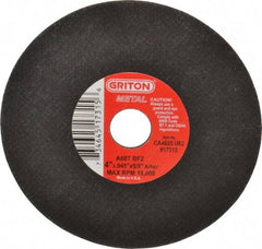 Value Collection - 4" 60 Grit Aluminum Oxide Cutoff Wheel - 0.045" Thick, 5/8" Arbor, 19,000 Max RPM, Use with Die Grinders - Eagle Tool & Supply