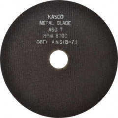 Made in USA - 8" 60 Grit Aluminum Oxide Cutoff Wheel - 1/32" Thick, 1-1/4" Arbor, 8,000 Max RPM, Use with Stationary Tools - Eagle Tool & Supply