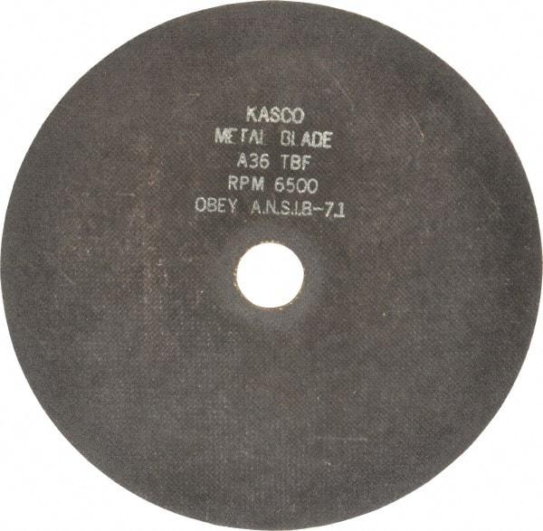 Made in USA - 10" 36 Grit Aluminum Oxide Cutoff Wheel - 3/32" Thick, 1-1/4" Arbor, 6,500 Max RPM, Use with Chop Saws - Eagle Tool & Supply