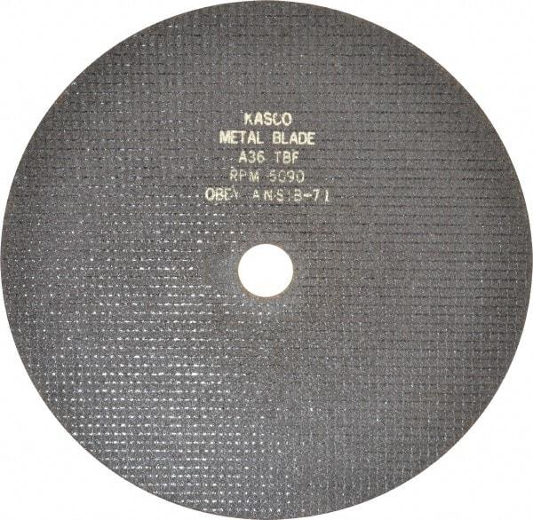 Made in USA - 12" 36 Grit Aluminum Oxide Cutoff Wheel - 3/32" Thick, 1-1/4" Arbor, 5,095 Max RPM, Use with Chop Saws - Eagle Tool & Supply