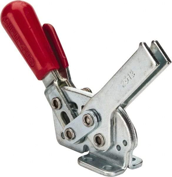 De-Sta-Co - 295 Lb Holding Capacity, Horizontal Handle, Manual Hold Down Toggle Clamp - 58° Handle Movement, 71° Bar Opening, U-Bar, Flanged Base, Electro-Plated Zinc, Carbon Steel - Eagle Tool & Supply