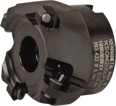 Kennametal - 2" Cut Diam, 3/4" Arbor Hole, 3.5mm Max Depth of Cut, 43° Indexable Chamfer & Angle Face Mill - 4 Inserts, OF.T 06L5... Insert, Right Hand Cut, 4 Flutes, Series KSOM Mini - Eagle Tool & Supply
