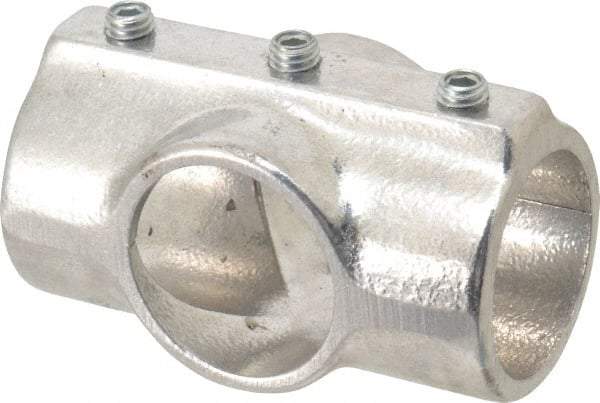 Hollaender - 1-1/4" Pipe, Cross-E, Aluminum Alloy Cross Pipe Rail Fitting - Bright Finish - Eagle Tool & Supply