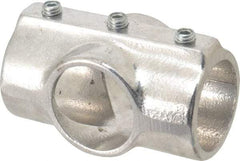 Hollaender - 1-1/4" Pipe, Cross-E, Aluminum Alloy Cross Pipe Rail Fitting - Bright Finish - Eagle Tool & Supply