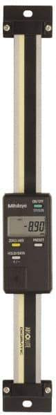 Mitutoyo - 0 to 4 Inch, 0.01mm Resolution Horizontal Electronic Linear Scale - 0.001 Inch Accuracy, Data Output, SR44 Battery - Eagle Tool & Supply