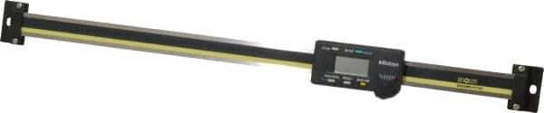 Mitutoyo - 0 to 12 Inch, 0.01mm Resolution Horizontal Electronic Linear Scale - 0.002 Inch Accuracy, Data Output, SR44 Battery - Eagle Tool & Supply