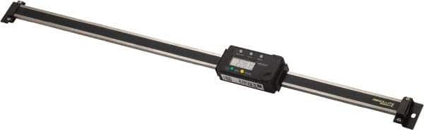 Mitutoyo - 0 to 18 Inch, 0.01mm Resolution Horizontal Electronic Linear Scale - 0.002 Inch Accuracy, Data Output, SR44 Battery - Eagle Tool & Supply