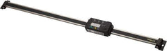 Mitutoyo - 0 to 18 Inch, 0.01mm Resolution Horizontal Electronic Linear Scale - 0.002 Inch Accuracy, Data Output, SR44 Battery - Eagle Tool & Supply