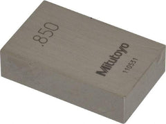 Mitutoyo - 0.85" Rectangular Steel Gage Block - Accuracy Grade AS-1, Includes Certificate of Inspection - Eagle Tool & Supply