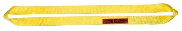 Lift-All - 8' Long x 6" Wide, 12,200 Lb Vertical Capacity, 1 Ply, Nylon Web Sling - 9,800 Lb Choker Capacity, Yellow - Eagle Tool & Supply