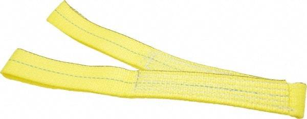 Lift-All - 3' Long x 2" Wide, 2,400 Lb Vertical Capacity, 1 Ply, Nylon Web Sling - 1,900 Lb Choker Capacity, Yellow - Eagle Tool & Supply