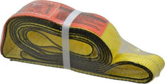 Lift-All - 8' Long x 2" Wide, 2,400 Lb Vertical Capacity, 1 Ply, Nylon Web Sling - 1,900 Lb Choker Capacity, Yellow - Eagle Tool & Supply