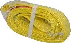 Lift-All - 4' Long x 2" Wide, 4,800 Lb Vertical Capacity, 2 Ply, Nylon Web Sling - 3,800 Lb Choker Capacity, Yellow - Eagle Tool & Supply