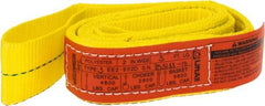 Lift-All - 5' Long x 2" Wide, 4,800 Lb Vertical Capacity, 2 Ply, Nylon Web Sling - 3,800 Lb Choker Capacity, Yellow - Eagle Tool & Supply