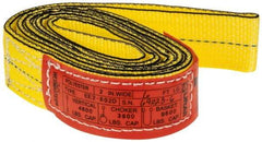 Lift-All - 6' Long x 2" Wide, 4,800 Lb Vertical Capacity, 2 Ply, Nylon Web Sling - 3,800 Lb Choker Capacity, Yellow - Eagle Tool & Supply