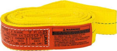 Lift-All - 7' Long x 2" Wide, 4,800 Lb Vertical Capacity, 2 Ply, Nylon Web Sling - 3,800 Lb Choker Capacity, Yellow - Eagle Tool & Supply