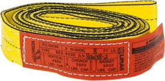 Lift-All - 8' Long x 2" Wide, 4,800 Lb Vertical Capacity, 2 Ply, Nylon Web Sling - 3,800 Lb Choker Capacity, Yellow - Eagle Tool & Supply