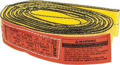 Lift-All - 10' Long x 2" Wide, 4,800 Lb Vertical Capacity, 2 Ply, Nylon Web Sling - 3,800 Lb Choker Capacity, Yellow - Eagle Tool & Supply