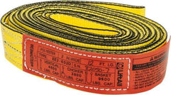 Lift-All - 12' Long x 2" Wide, 4,800 Lb Vertical Capacity, 2 Ply, Nylon Web Sling - 3,800 Lb Choker Capacity, Yellow - Eagle Tool & Supply