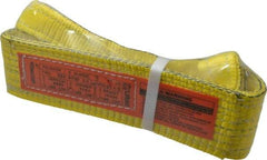 Lift-All - 3' Long x 3" Wide, 6,500 Lb Vertical Capacity, 2 Ply, Nylon Web Sling - 5,200 Lb Choker Capacity, Yellow - Eagle Tool & Supply