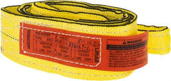 Lift-All - 5' Long x 3" Wide, 6,600 Lb Vertical Capacity, 2 Ply, Nylon Web Sling - 5,200 Lb Choker Capacity, Yellow - Eagle Tool & Supply