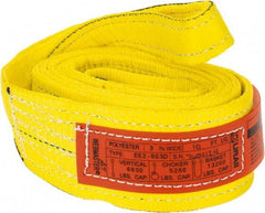 Lift-All - 10' Long x 3" Wide, 6,600 Lb Vertical Capacity, 2 Ply, Nylon Web Sling - 5,200 Lb Choker Capacity, Yellow - Eagle Tool & Supply