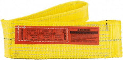 Lift-All - 3' Long x 4" Wide, 8,600 Lb Vertical Capacity, 2 Ply, Nylon Web Sling - 6,900 Lb Choker Capacity, Yellow - Eagle Tool & Supply