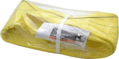Lift-All - 3' Long x 6" Wide, 7,200 Lb Vertical Capacity, 1 Ply, Nylon Web Sling - 5,800 Lb Choker Capacity, Yellow - Eagle Tool & Supply