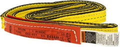Lift-All - 7' Long x 1" Wide, 2,400 Lb Vertical Capacity, 1 Ply, Nylon Web Sling - 1,900 Lb Choker Capacity, Yellow - Eagle Tool & Supply