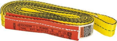 Lift-All - 8' Long x 1" Wide, 2,400 Lb Vertical Capacity, 1 Ply, Nylon Web Sling - 1,900 Lb Choker Capacity, Yellow - Eagle Tool & Supply