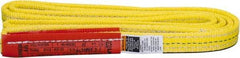 Lift-All - 4' Long x 1" Wide, 4,800 Lb Vertical Capacity, 2 Ply, Nylon Web Sling - 3,800 Lb Choker Capacity, Yellow - Eagle Tool & Supply