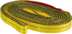 Lift-All - 8' Long x 1" Wide, 4,800 Lb Vertical Capacity, 2 Ply, Nylon Web Sling - 3,800 Lb Choker Capacity, Yellow - Eagle Tool & Supply