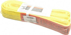 Lift-All - 4' Long x 2" Wide, 9,600 Lb Vertical Capacity, 2 Ply, Nylon Web Sling - 7,700 Lb Choker Capacity, Yellow - Eagle Tool & Supply