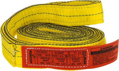 Lift-All - 8' Long x 2" Wide, 9,600 Lb Vertical Capacity, 2 Ply, Nylon Web Sling - 7,700 Lb Choker Capacity, Yellow - Eagle Tool & Supply