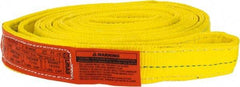 Lift-All - 10' Long x 2" Wide, 9,600 Lb Vertical Capacity, 2 Ply, Nylon Web Sling - 7,700 Lb Choker Capacity, Yellow - Eagle Tool & Supply